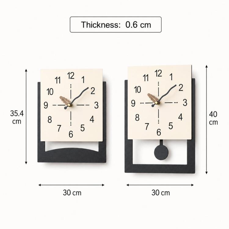 Wall clock dimension diagram: 30 cm width, 40 cm height, 0.6 cm thickness