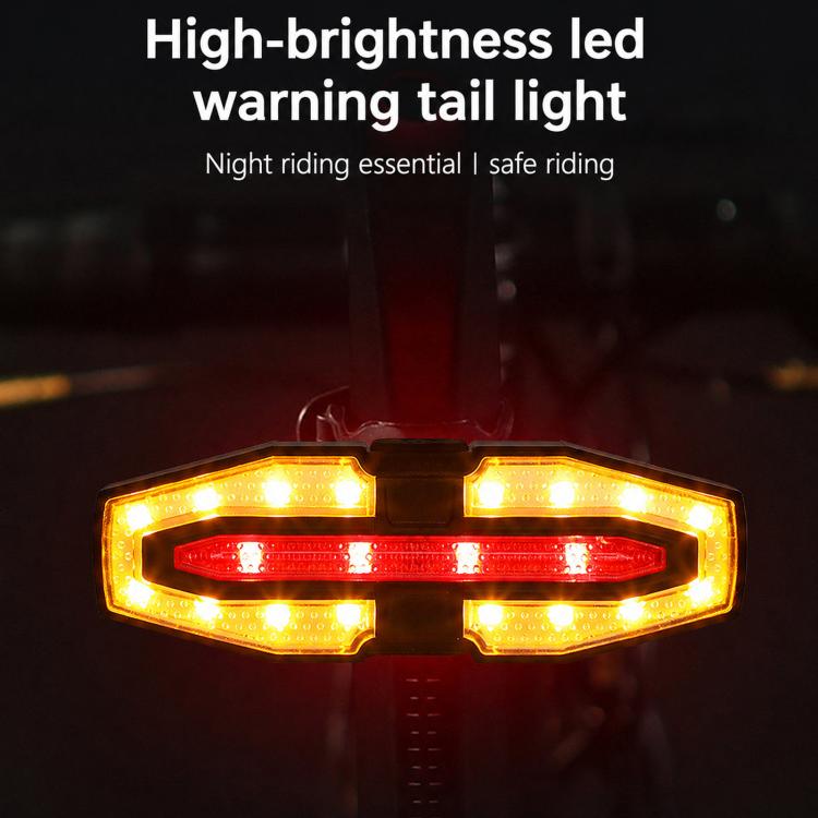 Bicycle remote warning tail light, bright LED light bar with amber outer strips and red center