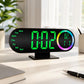 RGB Mirror Digital Alarm Clock With LED Night Light Temperature Week Display