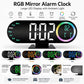 RGB Mirror Digital Alarm Clock With LED Night Light Temperature Week Display