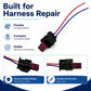 Pedestrian warning speaker wiring harness repair pigtail with red and blue insulated wires
