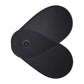 Folded black oval car sunshade with suction attachment in the center