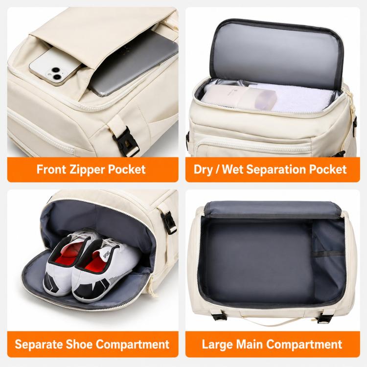 Expandable Travel Backpack Flight Approved 28-38L Carry On Backpack with Shoe Compartment 15.6-inch Laptop Pocket