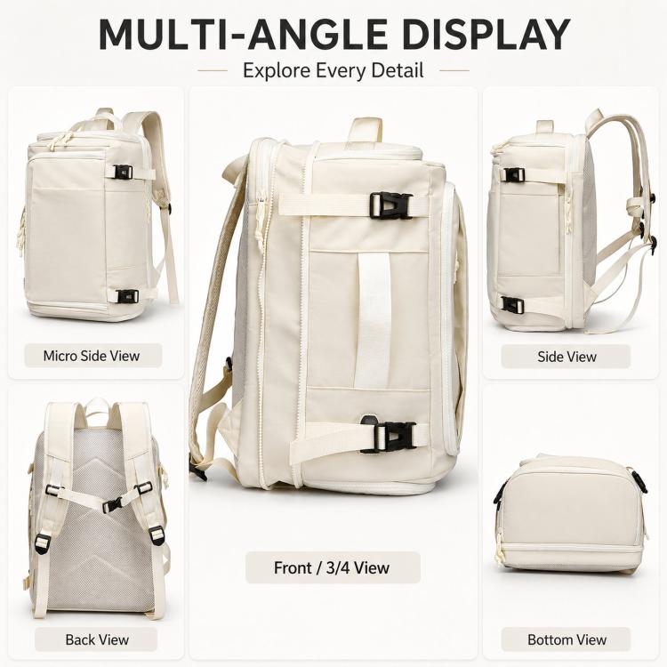 Expandable Travel Backpack Flight Approved 28-38L Carry On Backpack with Shoe Compartment 15.6-inch Laptop Pocket