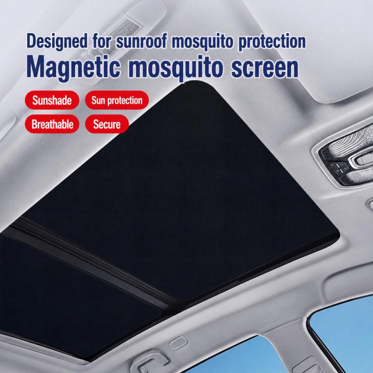 Sunroof magnetic mosquito screen, black mesh panel with sunshade