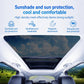 Car roof sunroof opening covered by dark magnetic mesh shade