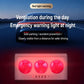 Car ventilation exhaust fan with red strobe warning light module