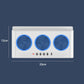 Solar-powered car exhaust fan with three blue vent grilles, red indicator, control knobs