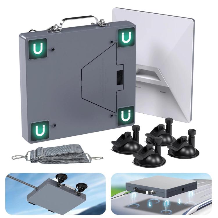 For Starlink Mini Car Mount Protection Box, Magnetic, Magnetic+Suction Cup