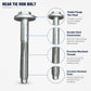 Rear tie rod bolt with hex flange head, threaded steel shaft, and tapered shoulder.
