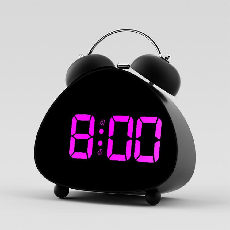 Retro Twin Bell Digital Alarm Clock Super Loud Mechanical Bell-Ringing LED Desk Clock With Backlight