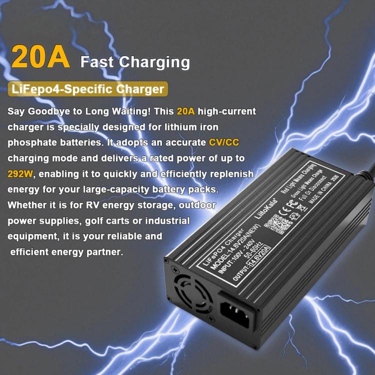 LiitoKala 4S 14.6V 20A LiFePO4 Charger