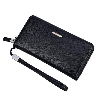 DEABOLAR Portable Long Men Wallet Casual Zipper Billfold & Hand Pouch