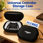 Black universal controller storage case with soft interior and open lid holding controller