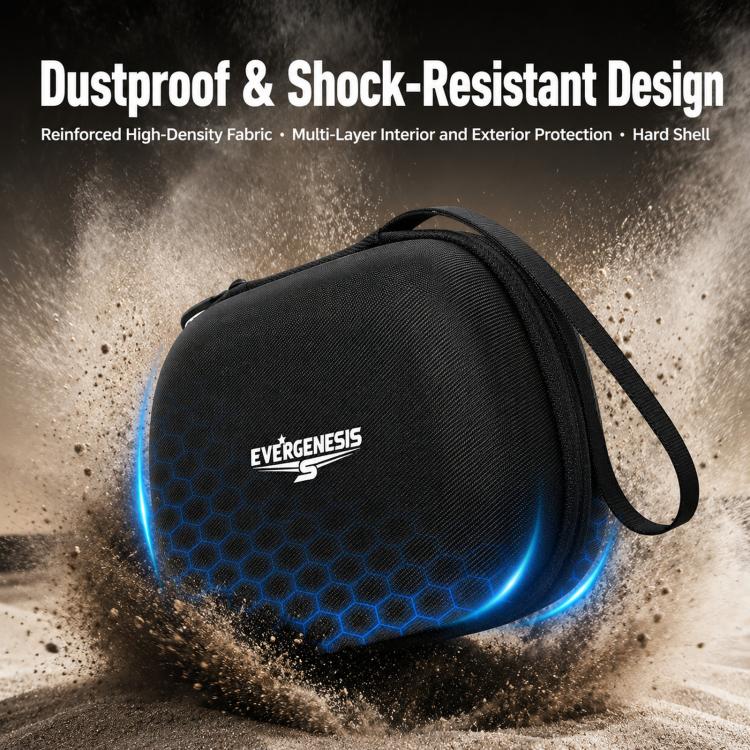 Black hard-shell controller storage case with wrist strap and padded exterior
