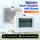 Smart emulator device with LCD listing transfer options and Settings menu
