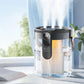 Grey 1.5L cool mist humidifier with top control panel and circular mist outlet