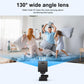 Compact black security camera with 130° wide-angle lens view
