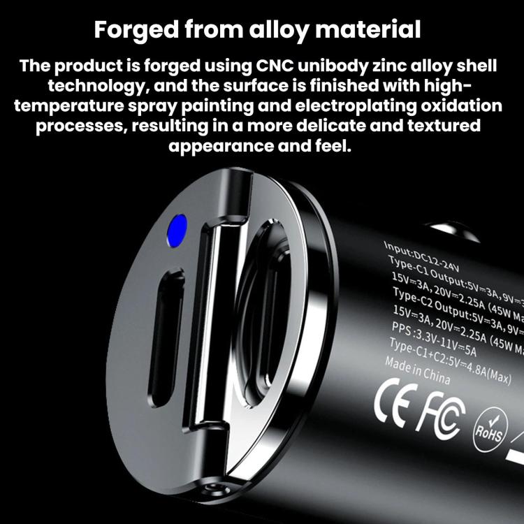 45W Type-C Mini Pull-Ring Car Fast Charger, C13-D13, C13-E13