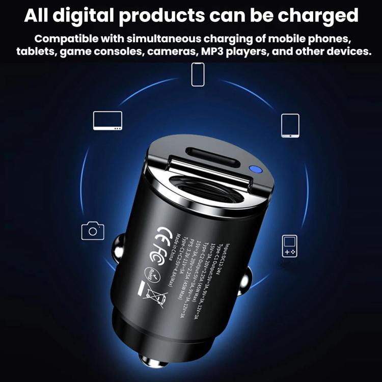 45W Type-C Mini Pull-Ring Car Fast Charger, C13-D13, C13-E13
