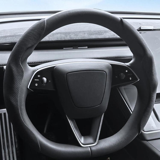 For Tesla Model Series Ultra-Thin Sweat-Wicking Steering Wheel Cover, NAPPA White, NAPPA Black, NAPPA Grey, Suede White, Suede Black, Suede Grey