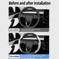 White steering wheel cover installed over the rim for a soft, textured grip