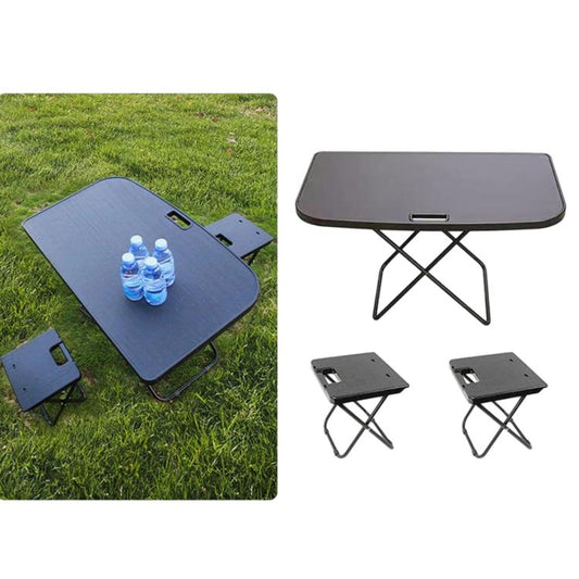 For Tesla Model Y 2021-2025 Trunk Small Table Board Foldable Portable Car Camping Tabletop, Table+2 Chairs
