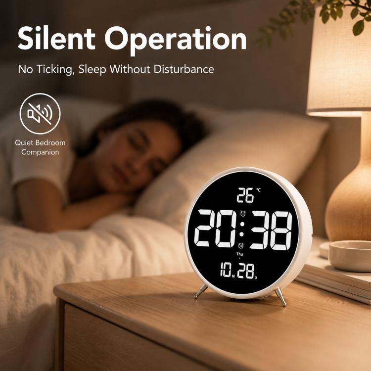 8.3-inch Large LED Digital Alarm Clock Adjustable Brightness with Temperature / Date / Week & Dual Alarms