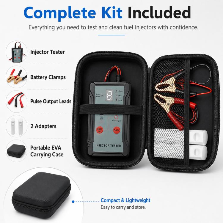 Fuel Injector Tester And Cleaner With 2 Size Adapters
