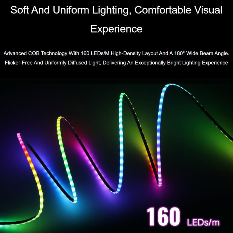 160LEDs/M 5V RGB Colorful COB LED Strip WS2812B Control Chips Cuttable And Programmable, Waveshare 1m, Waveshare 5m