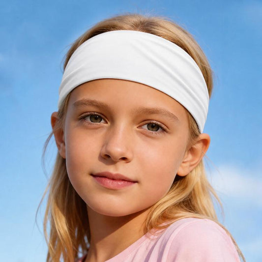 Kids Sweat-Wicking Quick-Dry Headband Milk Silk Widened Sports Running Hair Band