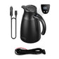 12V/24V digital display car kettle with handle and included power cord, black