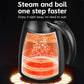 12V/24V digital display car kettle with visible boiling water window, black