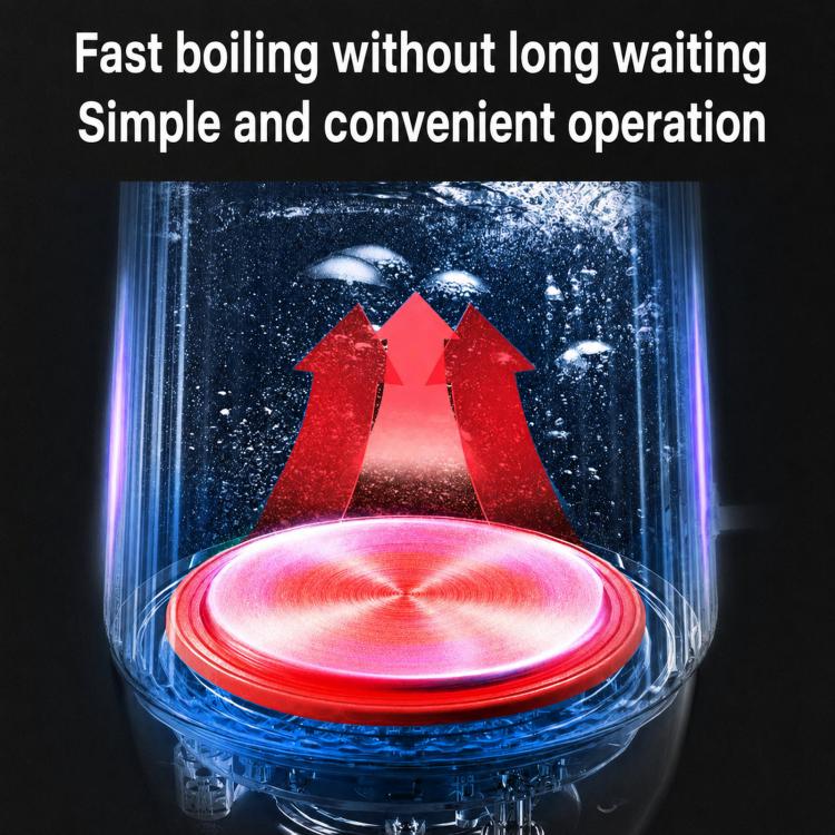 12V/24V digital display car kettle showing heated water circulation, black