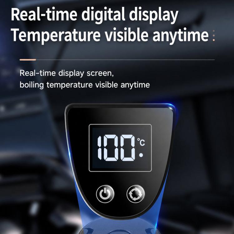 12V/24V digital display thermometer screen on car kettle handle, black