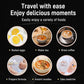 Car kettle travel use icons for boiled eggs, tea, coffee, noodles, and more