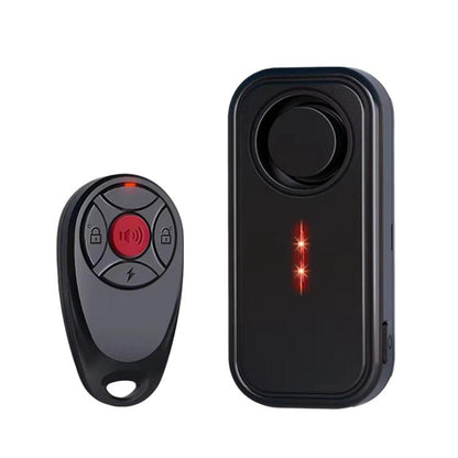 Vehicle vibration anti-theft alarm host and black remote key fob with red indicator lights