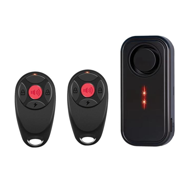 Vehicle vibration anti-theft alarm kit with alarm host and two black remote key fobs