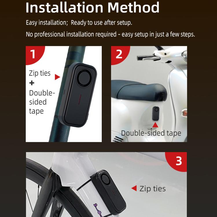 Vehicle alarm host mounted with zip ties and double-sided tape on car body