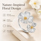 Dogwood Flower Open Rings Adjustable Two-Tone Floral Statement Finger Knuckle Jewelry