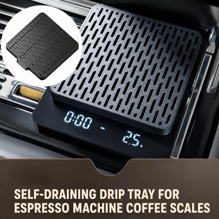 Self-Draining Espresso Scale Drip Tray 3D-Printed PLA Sloped Coffee Scale Protector