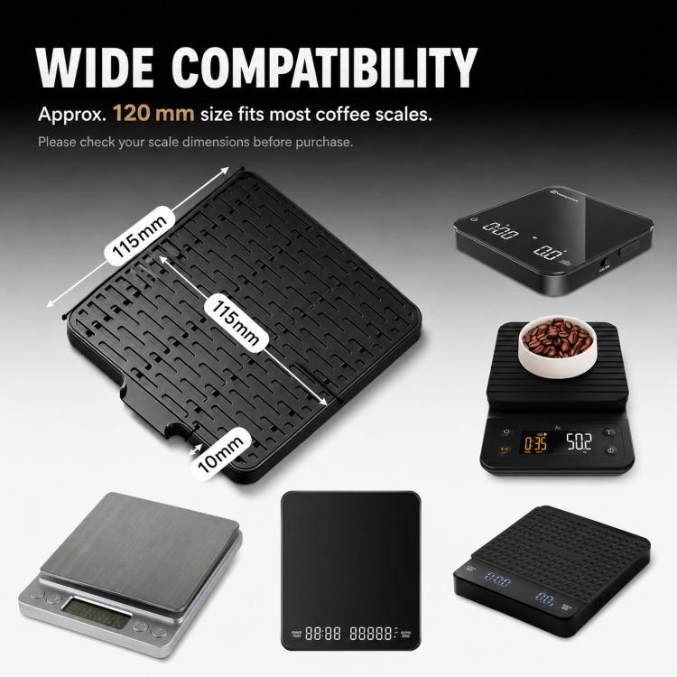 Self-Draining Espresso Scale Drip Tray 3D-Printed PLA Sloped Coffee Scale Protector