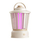 Portable mosquito-killing night light with white lantern body and vertical purple-glow tubes