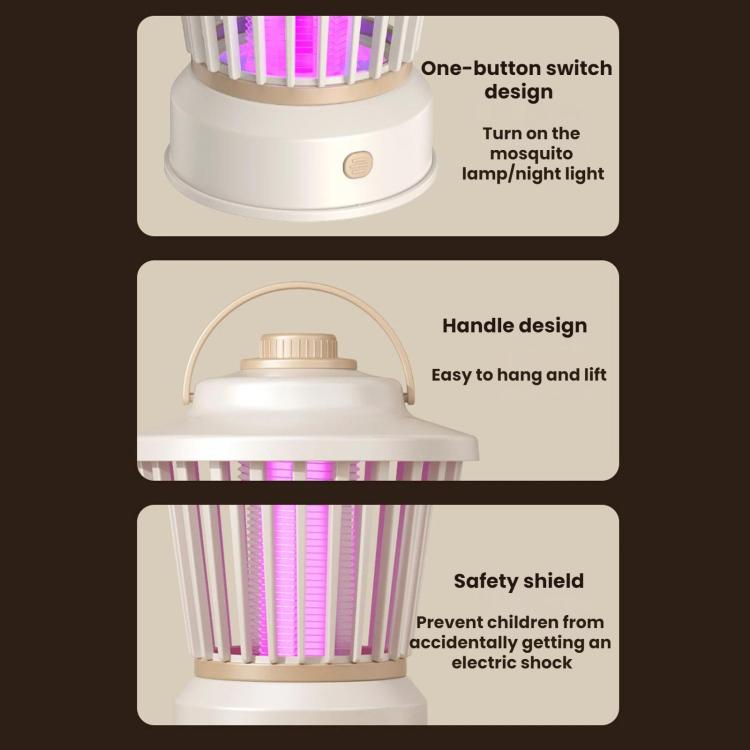 White electric mosquito night light base with one-button switch and purple light tubes