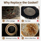 Shower screen gasket replacement infographic showing affected brew head seal images