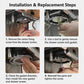 Installation steps diagram for espresso machine shower screen and gasket