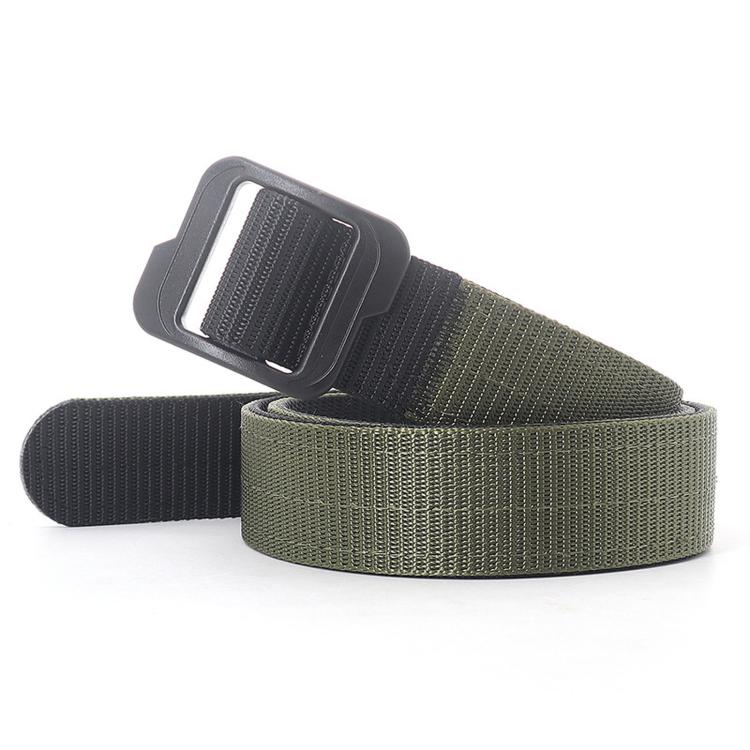 Men Web Thickened Double-Sided Canvas Belts With Plastic Buckle, 110cm, 120cm, 130cm