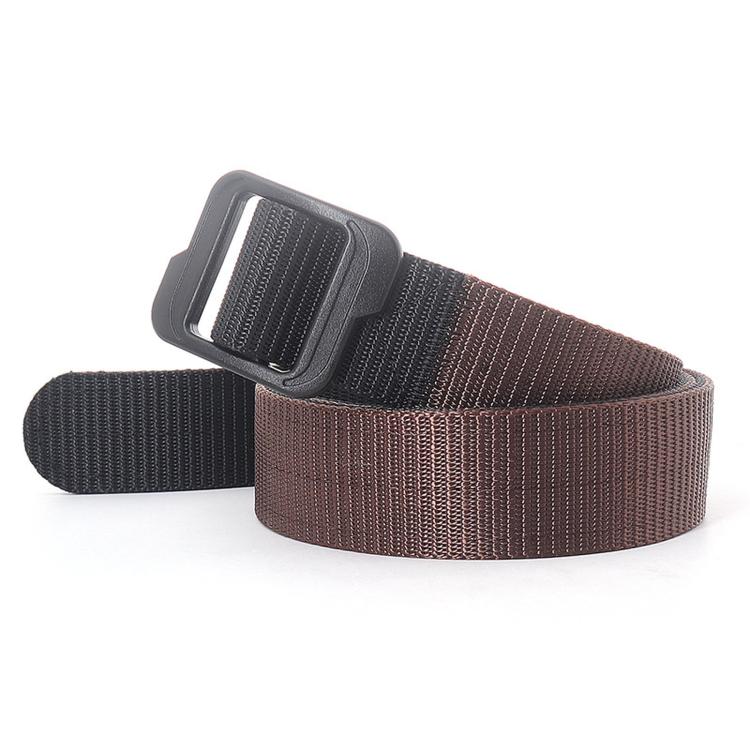 Men Web Thickened Double-Sided Canvas Belts With Plastic Buckle, 110cm, 120cm, 130cm