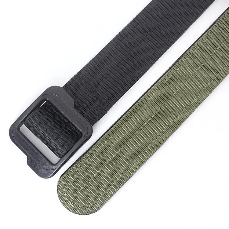 Men Web Thickened Double-Sided Canvas Belts With Plastic Buckle, 110cm, 120cm, 130cm