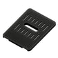 Black drip tray protective cover with wide center handle cutout and vent slots